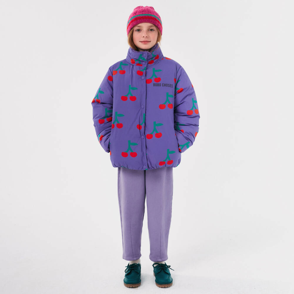 Bobo Choses-Girls Cherry Print Padded Jacket | Childrensalon Outlet