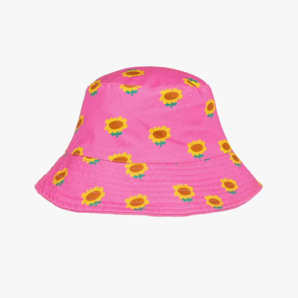 Bobo Choses-Girls Fuchsia Reversible Sunflower Hat | Childrensalon Outlet