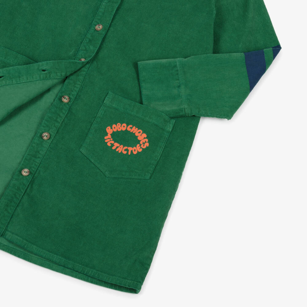 Bobo Choses-Girls Green Corduroy Button Dress | Childrensalon Outlet