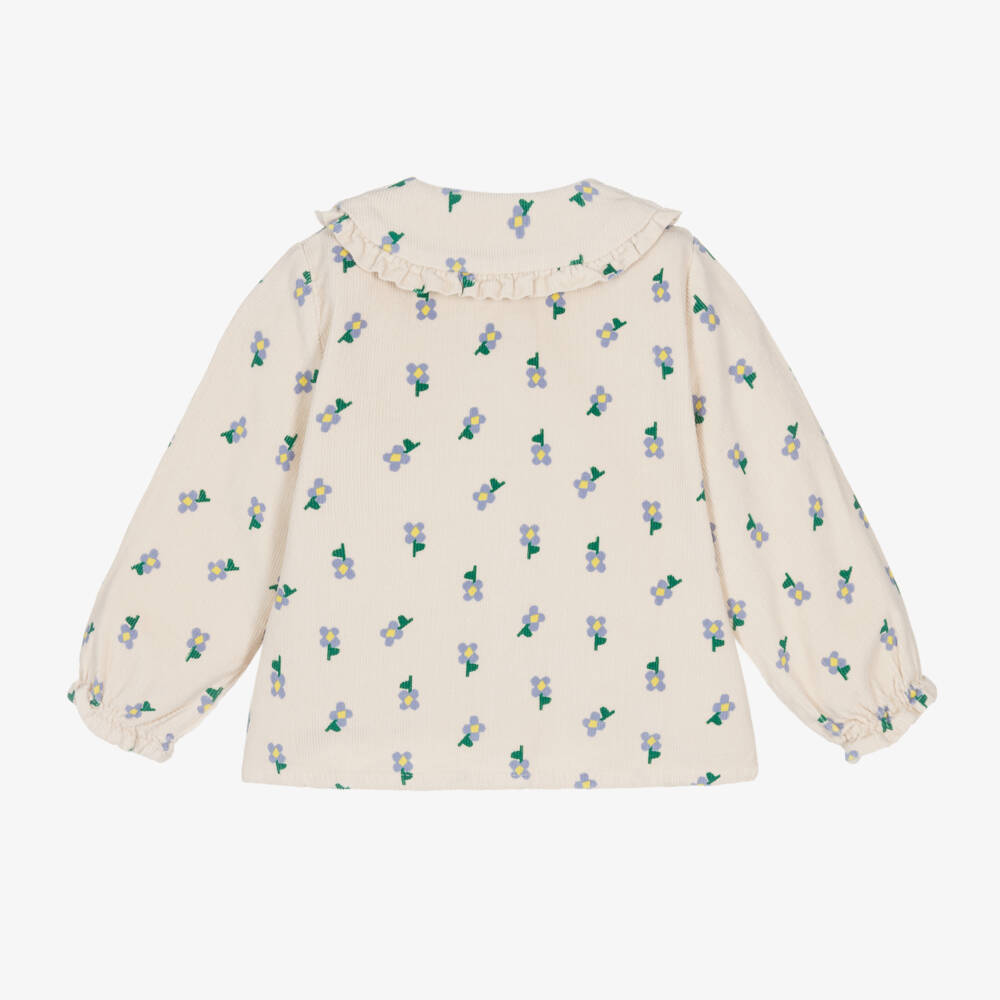 Bobo Choses-Girls Ivory Floral Cotton Blouse | Childrensalon Outlet