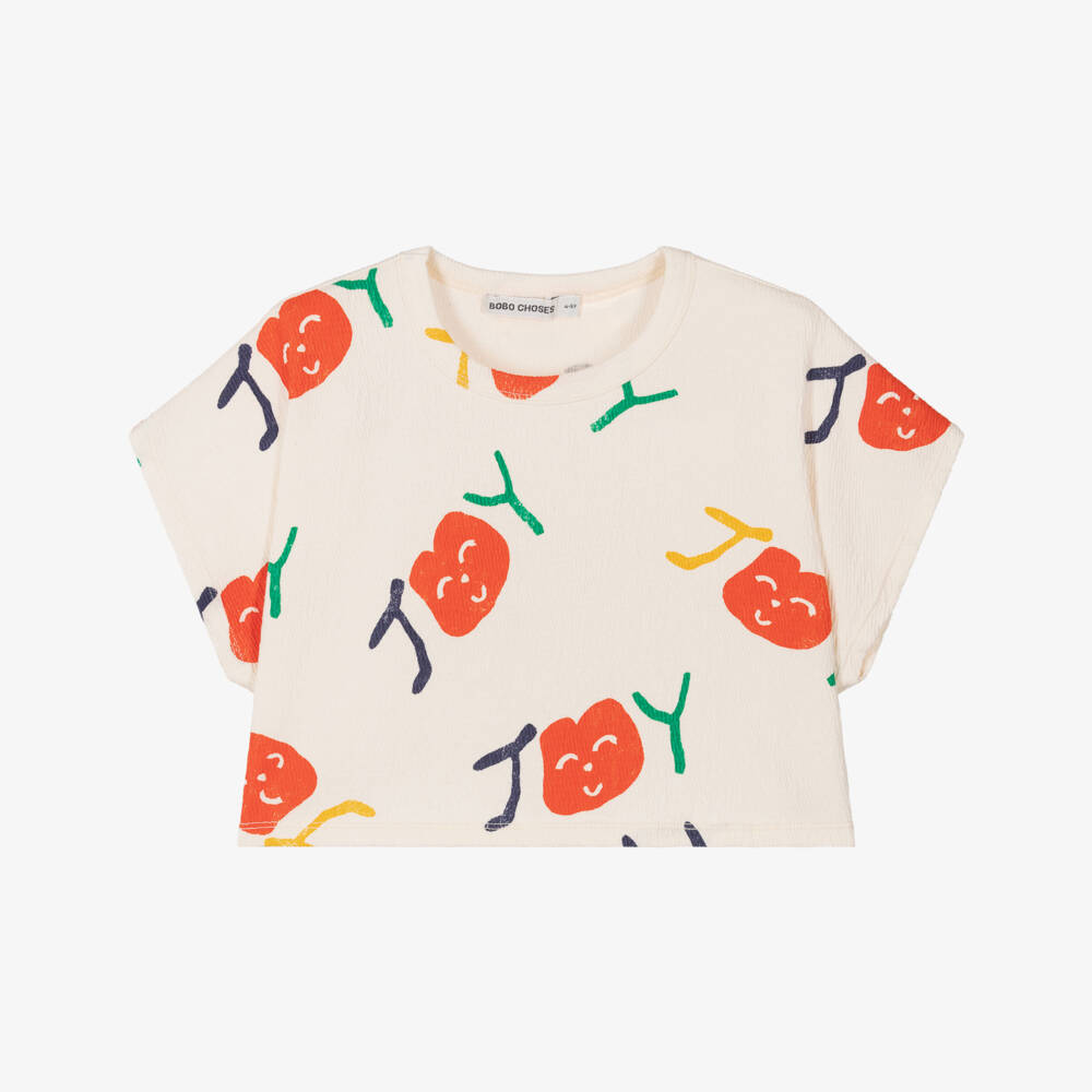 Bobo Choses-Girls Ivory Organic Cotton Delight Tee | Childrensalon Outlet