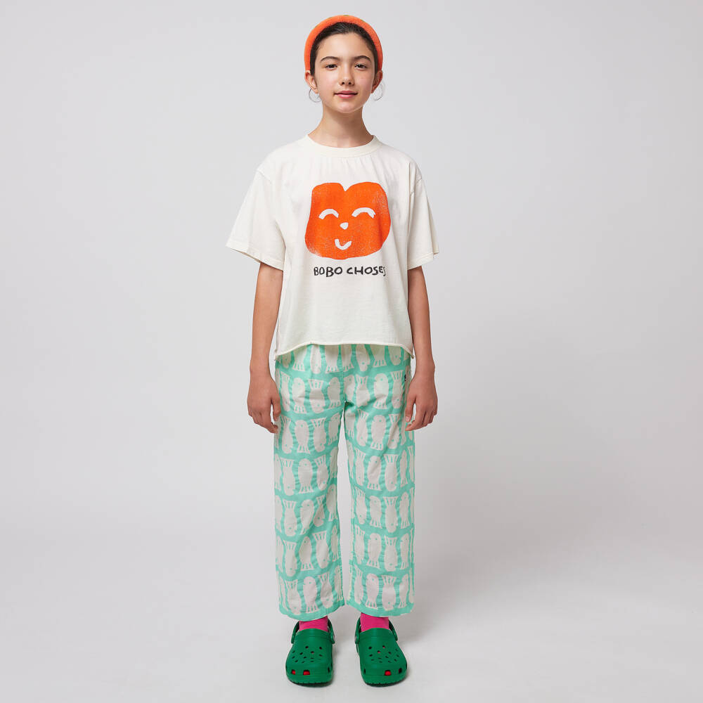 Bobo Choses-Girls Ivory Smile Organic Tee | Childrensalon Outlet