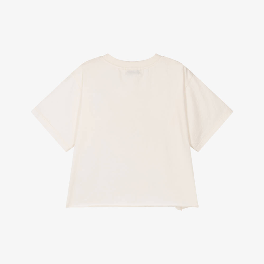 Bobo Choses-Girls Ivory Smile Organic Tee | Childrensalon Outlet