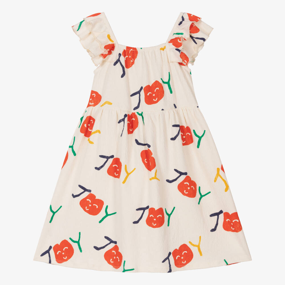 Bobo Choses-Girls Light Textured Ivory Dress | Childrensalon Outlet