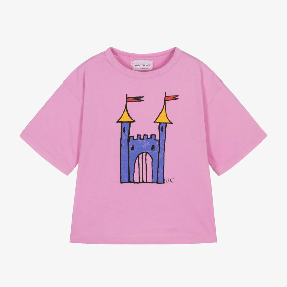 Bobo Choses-Girls Lilac Castle Print Tee | Childrensalon Outlet