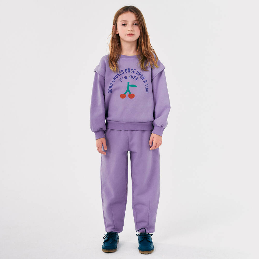 Bobo Choses-Girls Lilac Cherry Print Jumper | Childrensalon Outlet