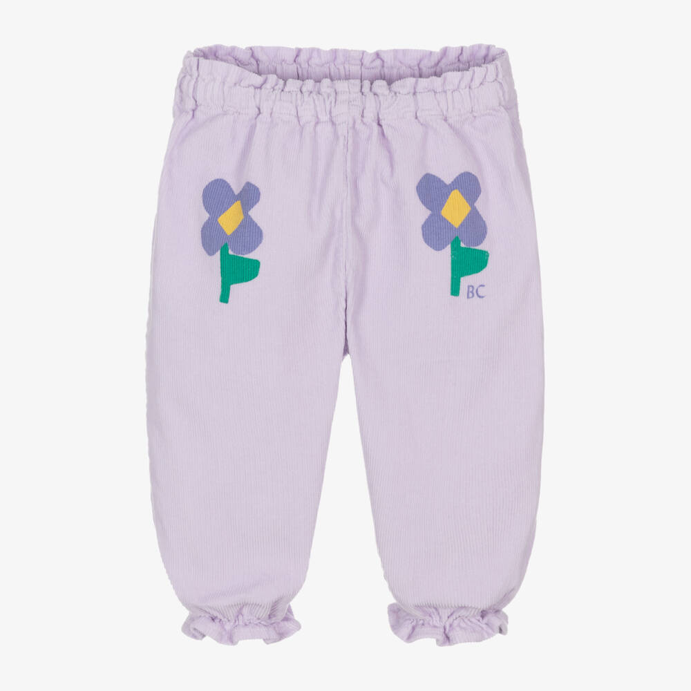 Bobo Choses-Girls Lilac Organic Cord Trousers | Childrensalon Outlet