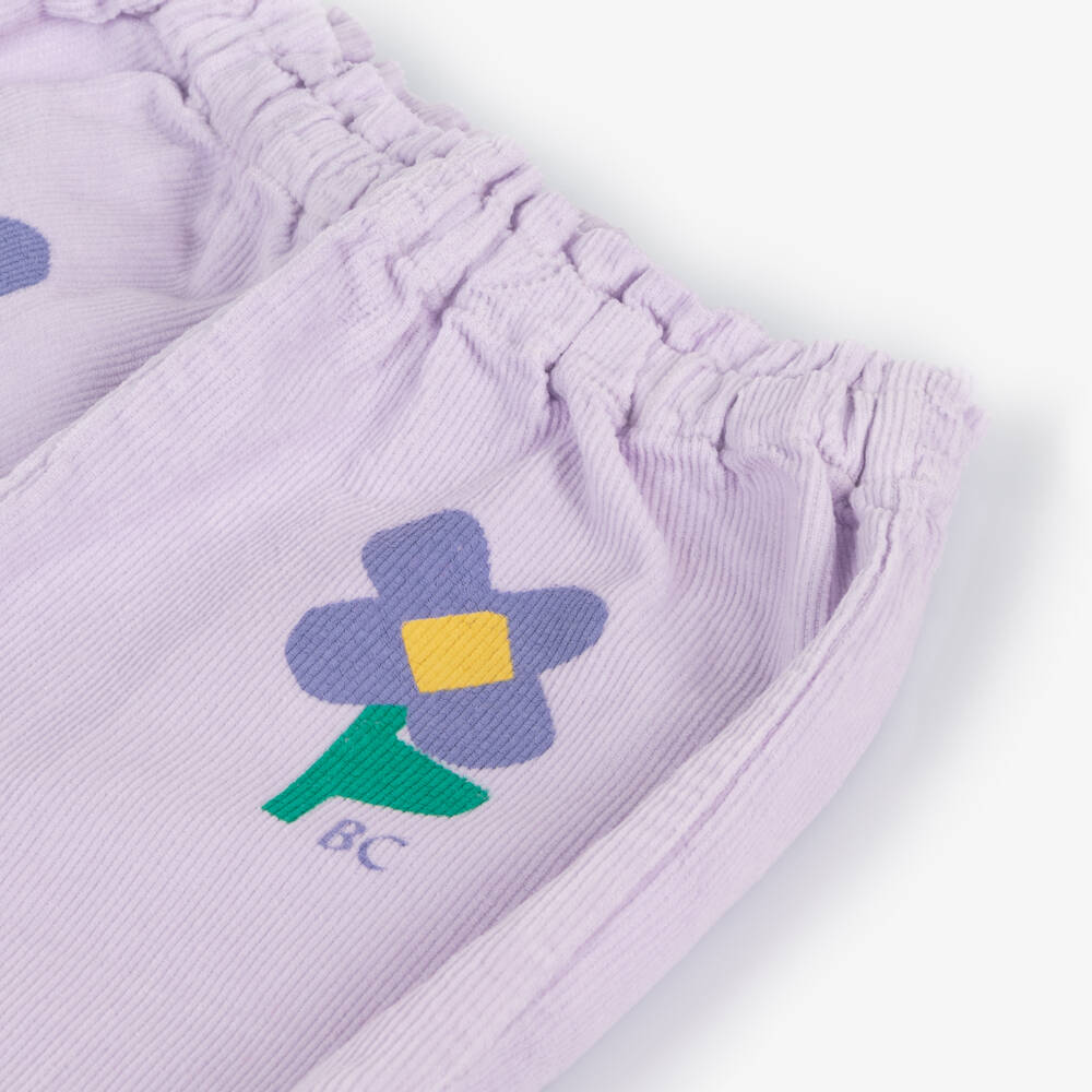 Bobo Choses-Girls Lilac Organic Cord Trousers | Childrensalon Outlet