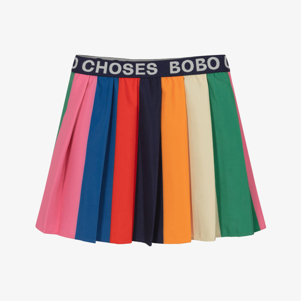 Bobo Choses-Girls Multicoloured Pleated Crêpe Skirt | Childrensalon Outlet