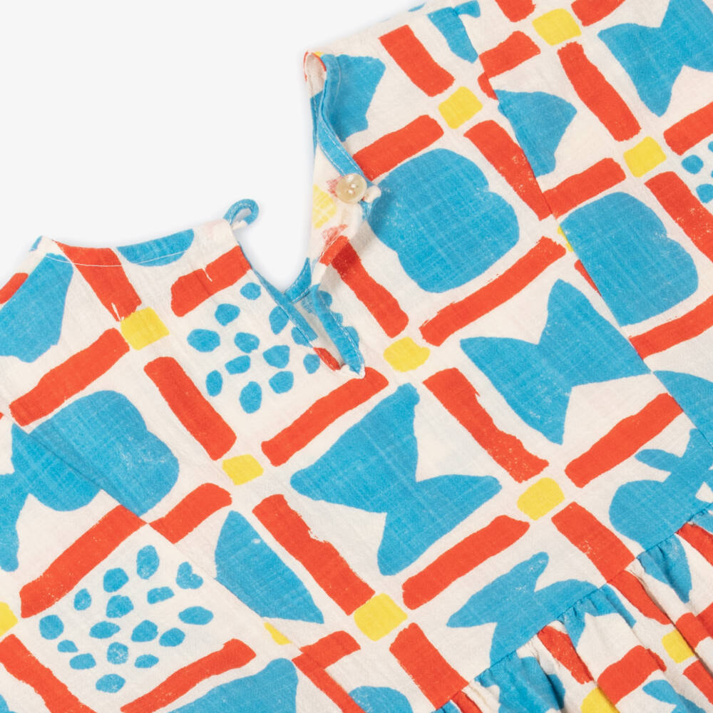 Bobo Choses-Girls Organic Ivory Geo Print Dress | Childrensalon Outlet