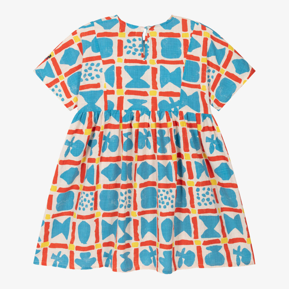 Bobo Choses-Girls Organic Ivory Geo Print Dress | Childrensalon Outlet