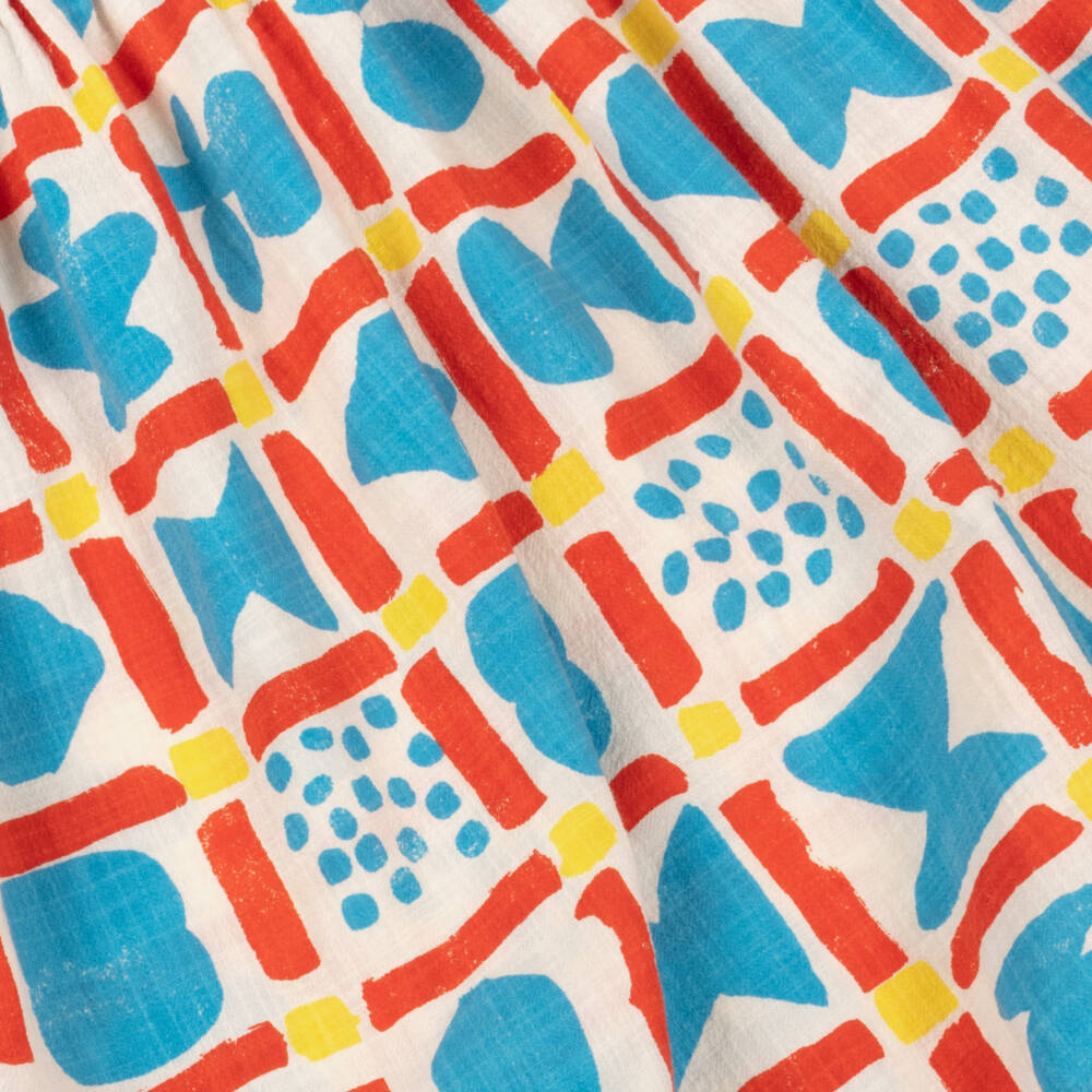 Bobo Choses-Girls Organic Ivory Geo Print Dress | Childrensalon Outlet