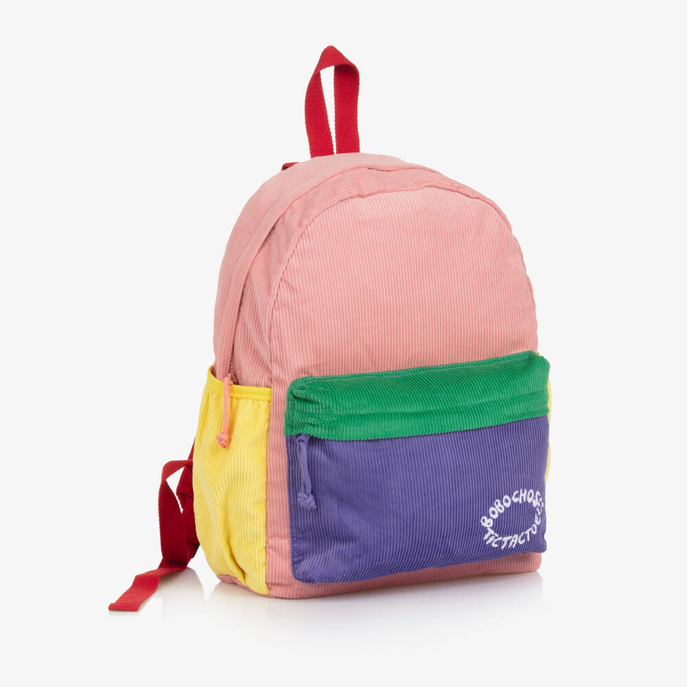 Bobo Choses-Girls Pink Colourblock Corduroy Backpack (37cm) | Childrensalon Outlet