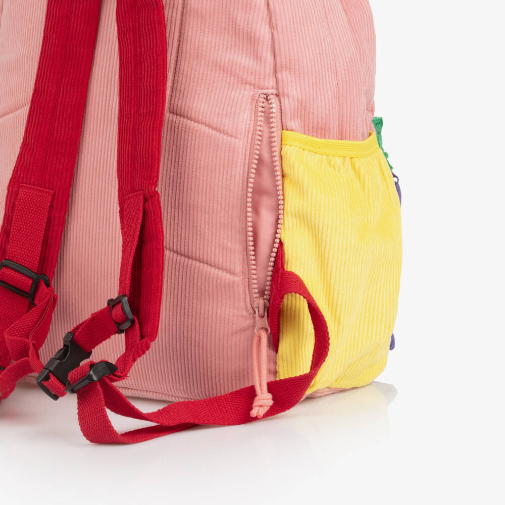 Bobo Choses-Girls Pink Colourblock Corduroy Backpack (37cm) | Childrensalon Outlet