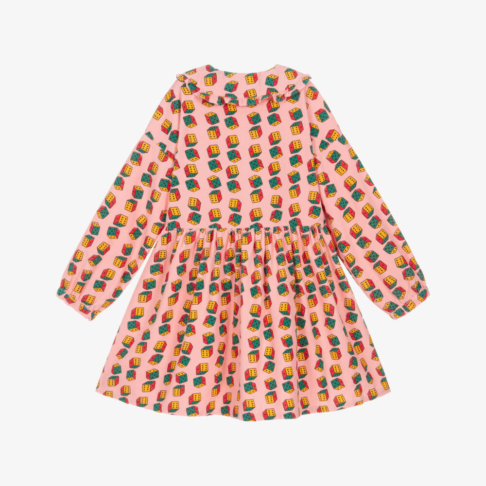 Bobo Choses-Girls Pink Dice Print Corduroy Dress | Childrensalon Outlet