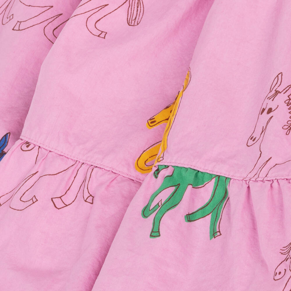 Bobo Choses-Girls Pink Horse Pattern Dress | Childrensalon Outlet
