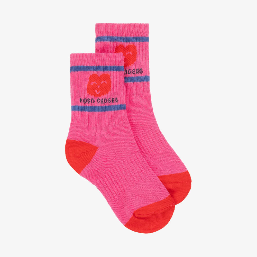 Bobo Choses-Girls Rose-Tinted Organic Knit Anklets | Childrensalon Outlet
