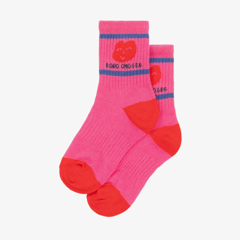 Bobo Choses-Girls Rose-Tinted Organic Knit Anklets | Childrensalon Outlet