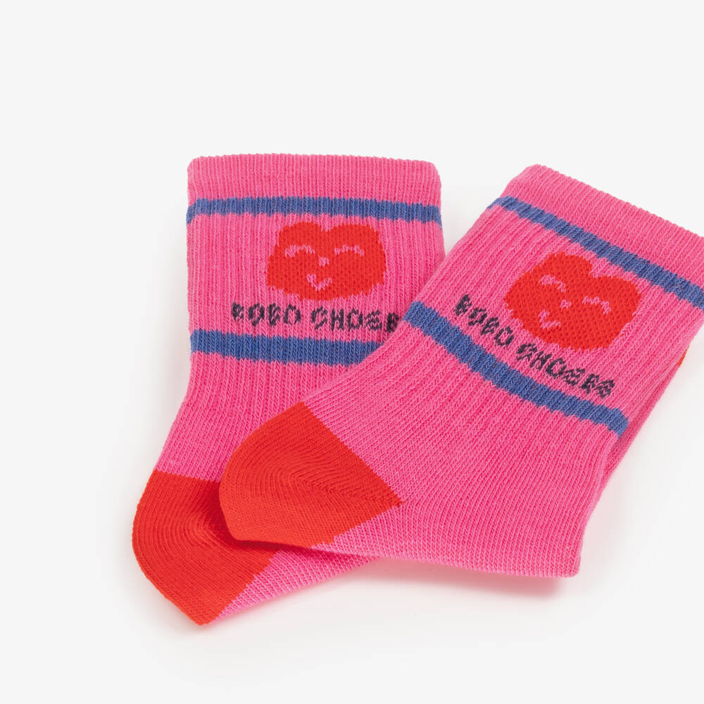 Bobo Choses-Girls Rose-Tinted Organic Knit Anklets | Childrensalon Outlet