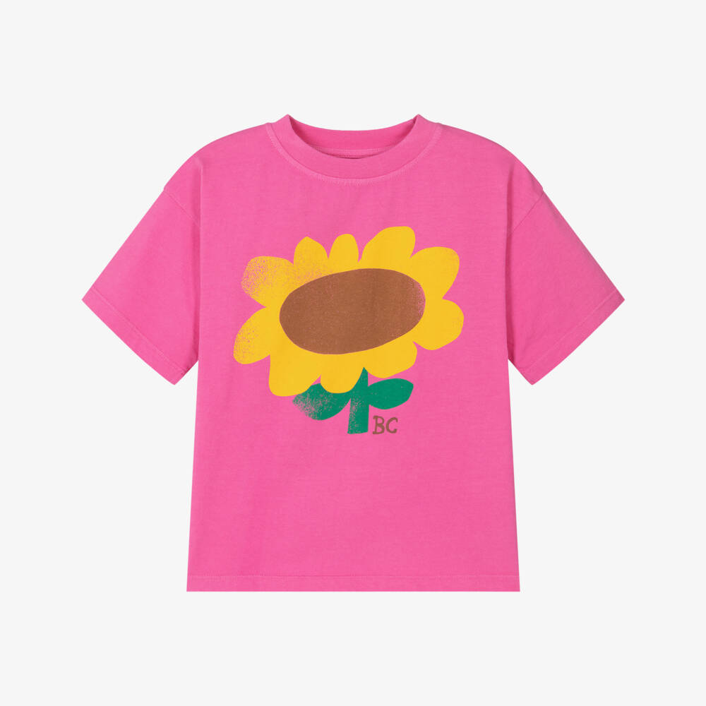 Bobo Choses-Girls Rosy Sunflower Organic Tee | Childrensalon Outlet