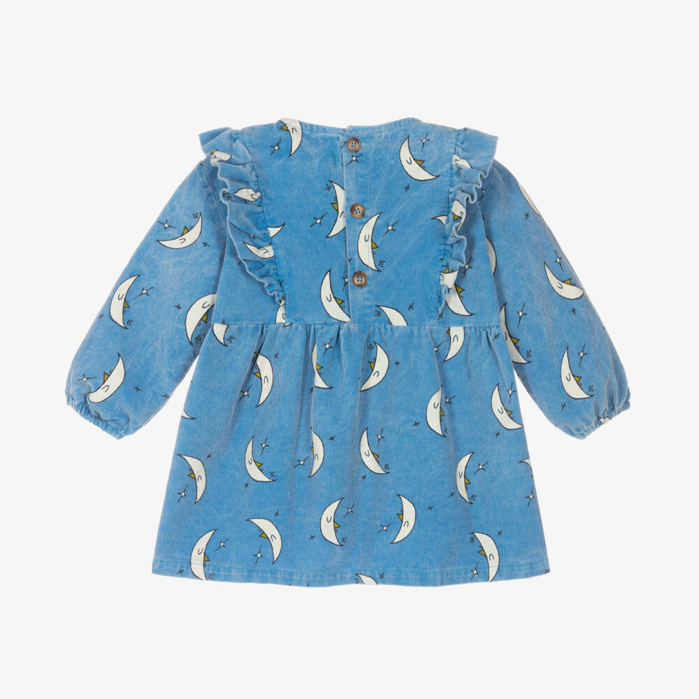 Bobo Choses-Girls Sky Corduroy Moon Dress | Childrensalon Outlet