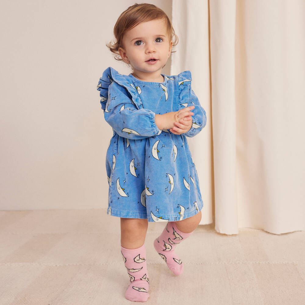 Bobo Choses-Girls Sky Corduroy Moon Dress | Childrensalon Outlet