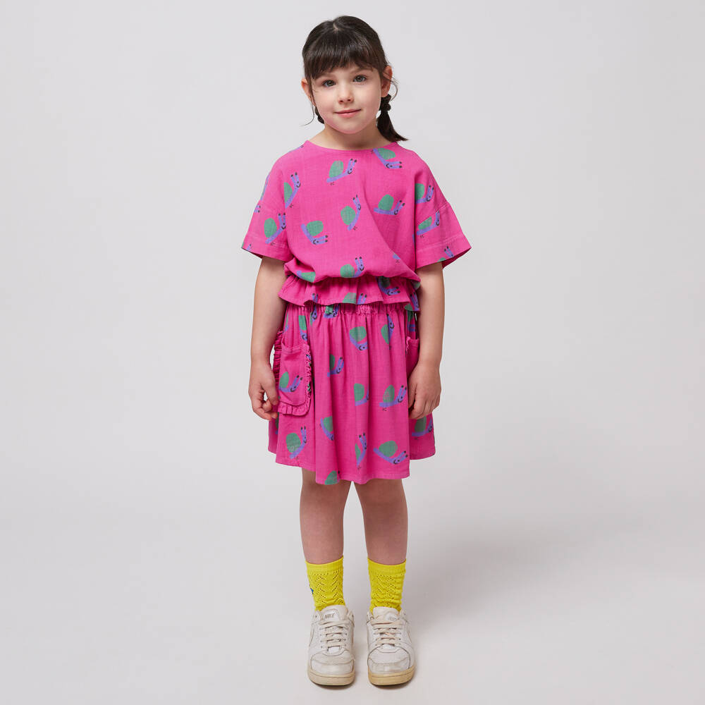 Bobo Choses-Розовый топ с узором улитки для девочек | Childrensalon Outlet
