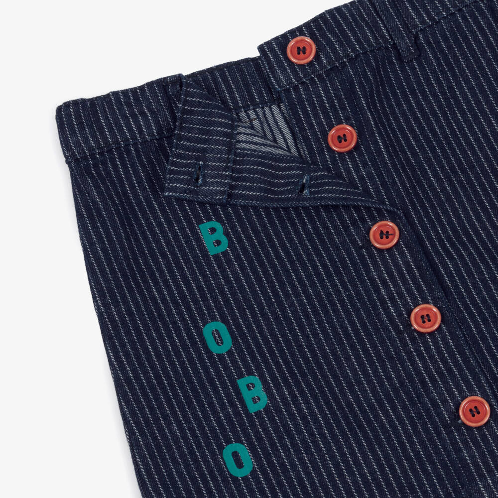 Bobo Choses-Girls Striped Blue Denim Skirt | Childrensalon Outlet