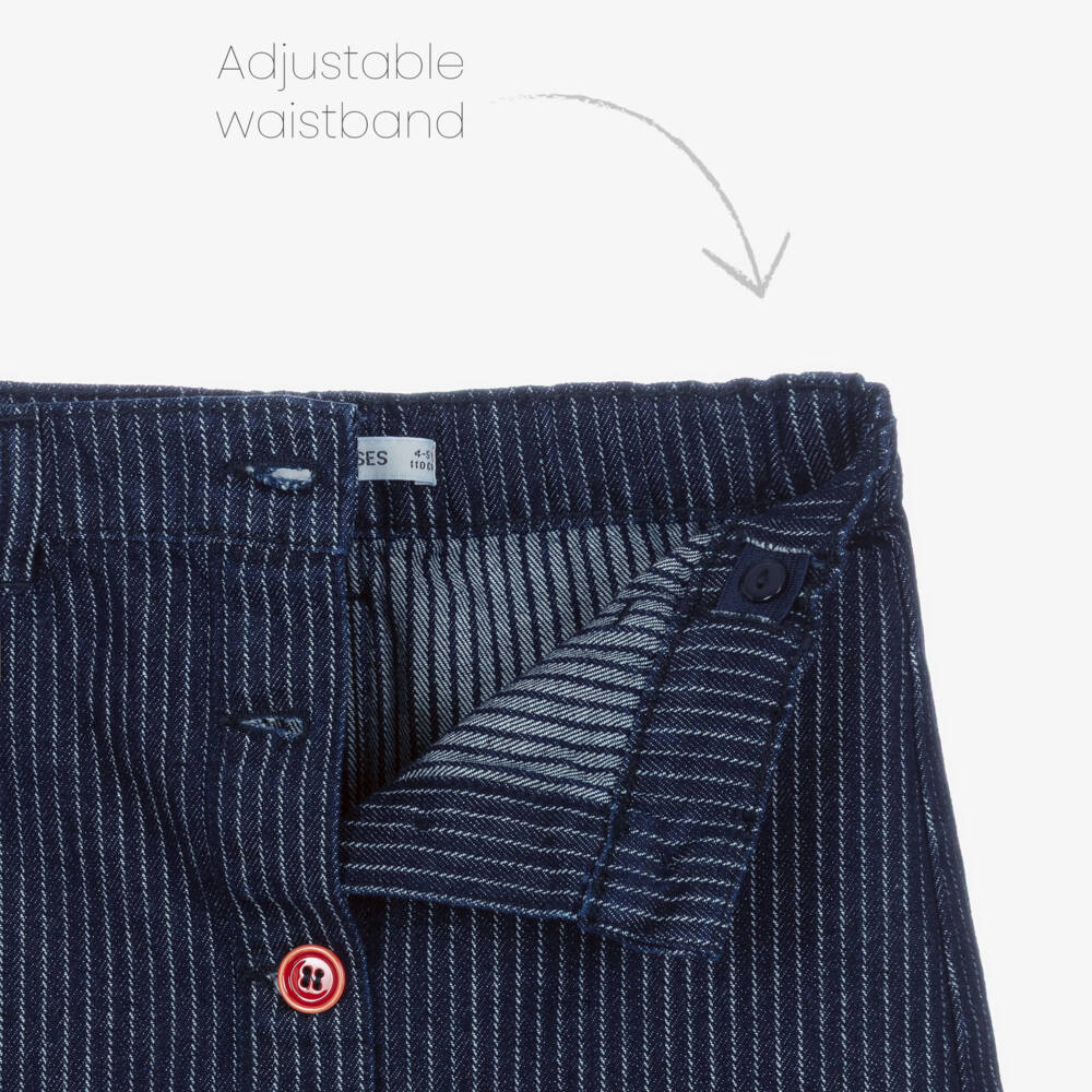 Bobo Choses-Girls Striped Blue Denim Skirt | Childrensalon Outlet