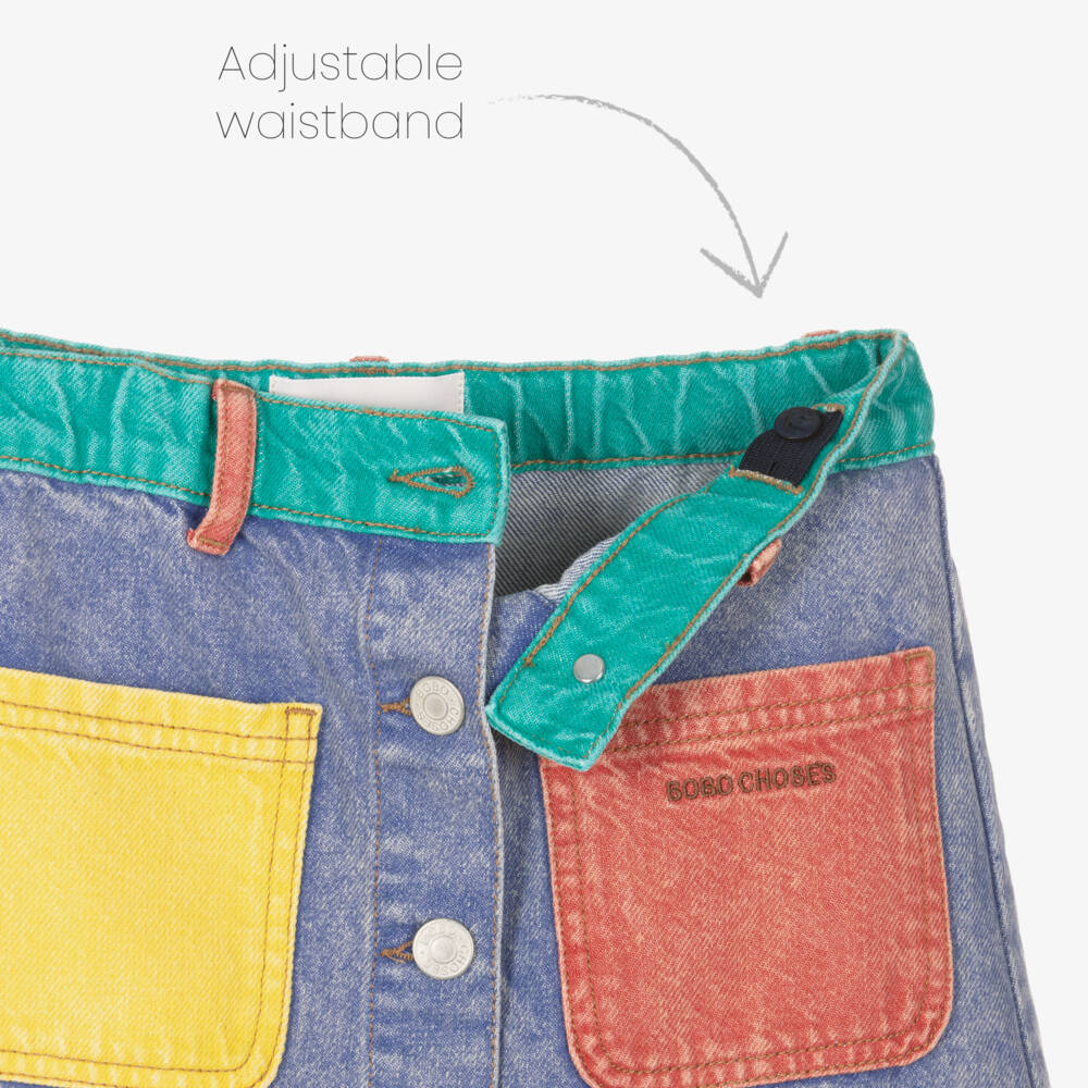 Bobo Choses-Girls Vibrant Blue Colorblock Skirt | Childrensalon Outlet