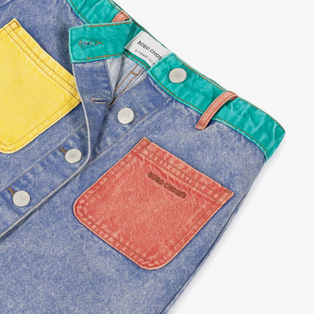 Bobo Choses-Girls Vibrant Blue Colorblock Skirt | Childrensalon Outlet