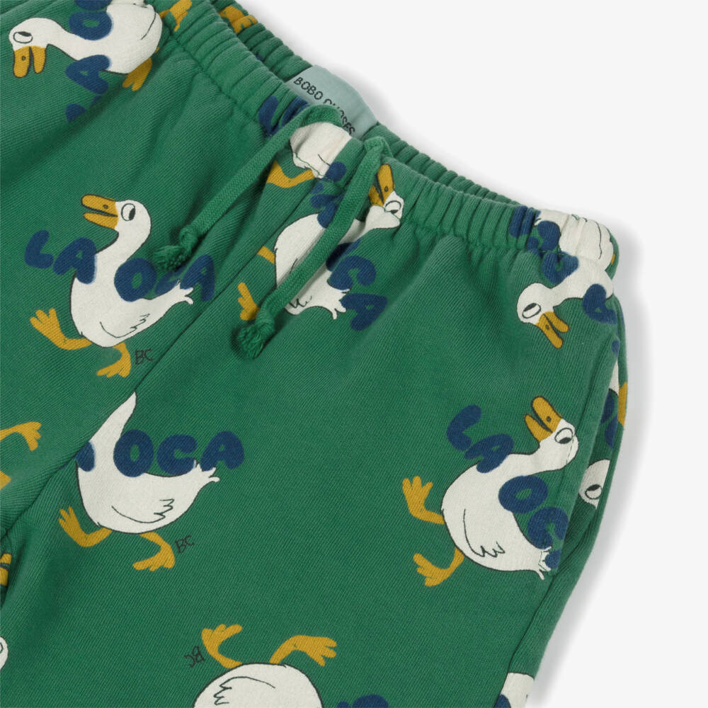 Bobo Choses-Green Organic Cotton Jersey Goose Joggers | Childrensalon Outlet