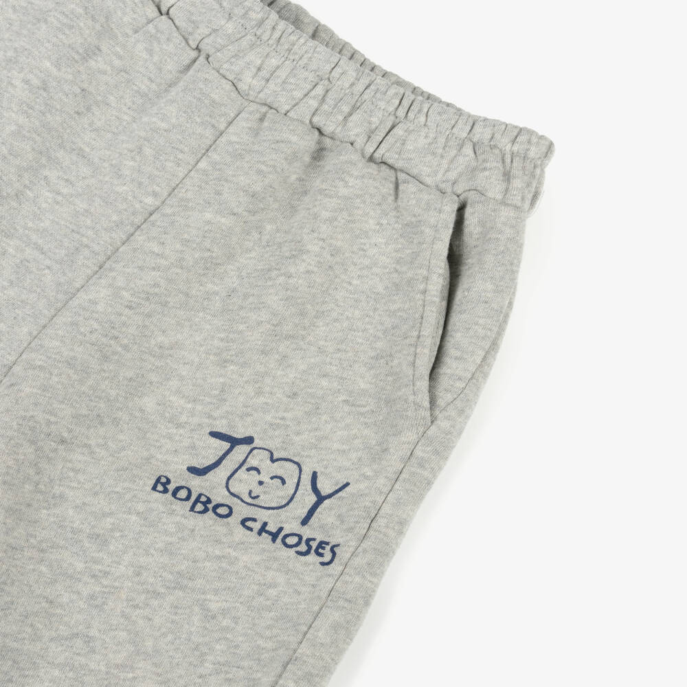 Bobo Choses-Grey Colourblock Organic Cotton Trousers | Childrensalon Outlet