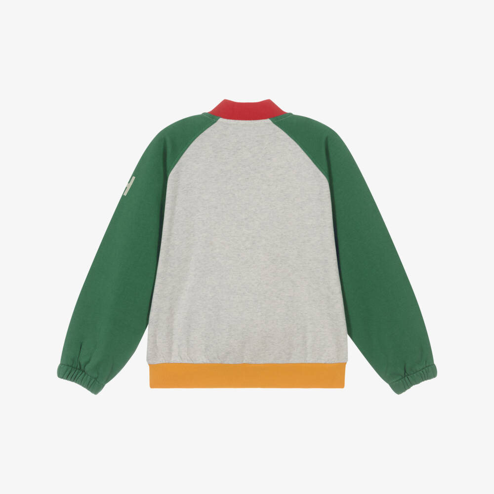 Bobo Choses-Зеленый и серый органический топ на молнии | Childrensalon Outlet