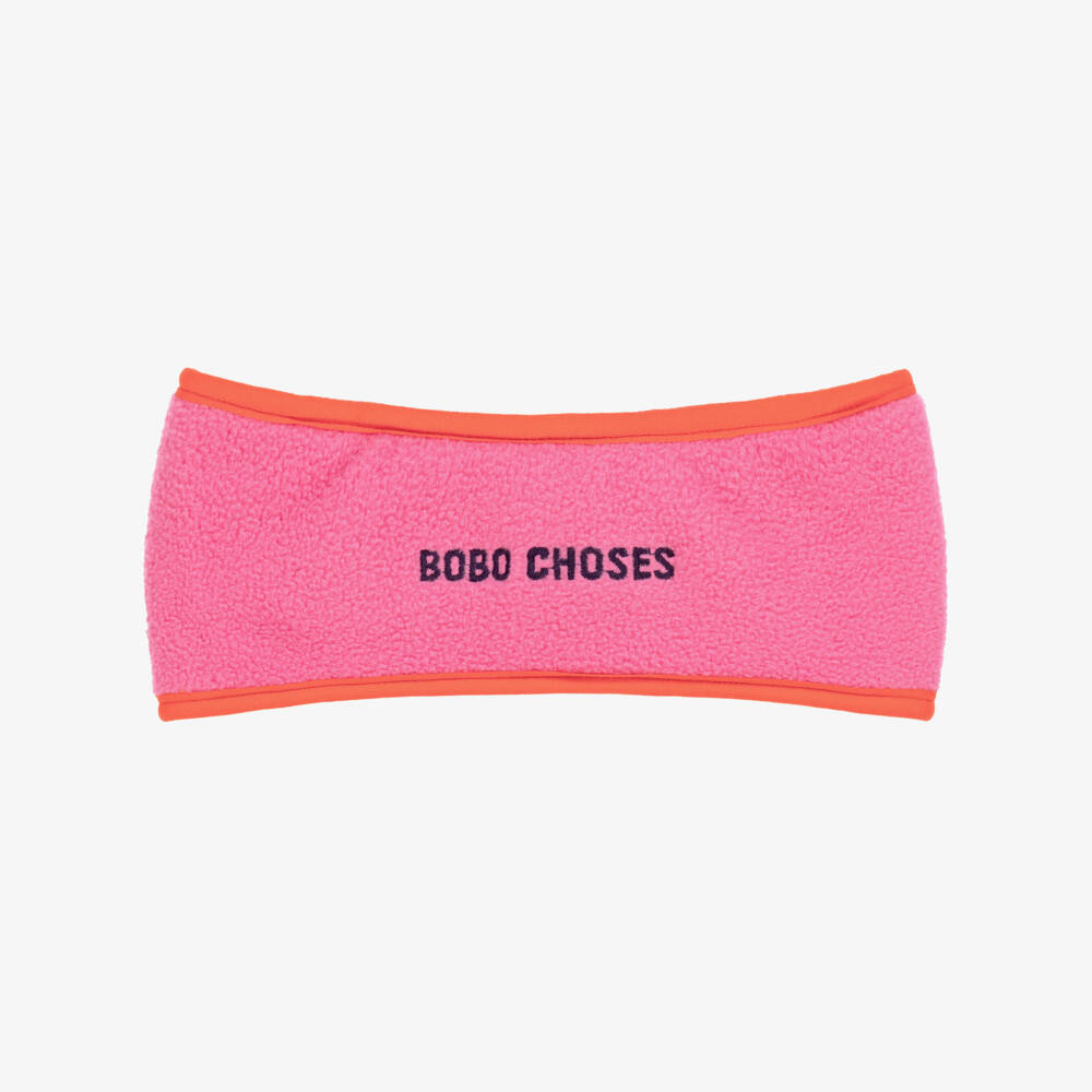 Bobo Choses-Pink Polar Fleece Ski Headband | Childrensalon Outlet