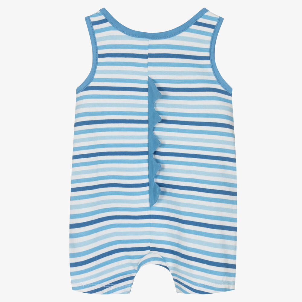 Boboli-Baby Boys Blue Cotton Striped Shortie | Childrensalon Outlet
