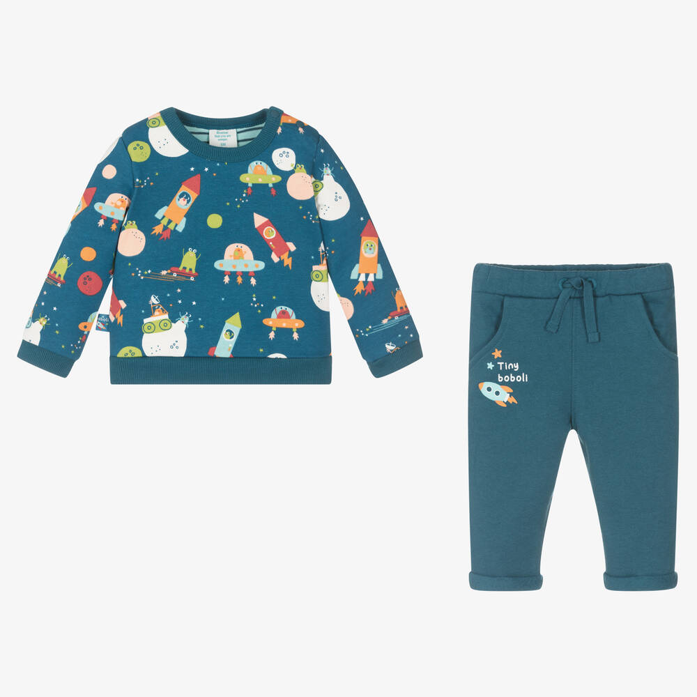 Boboli-Синий спортивный костюм из хлопка | Childrensalon Outlet