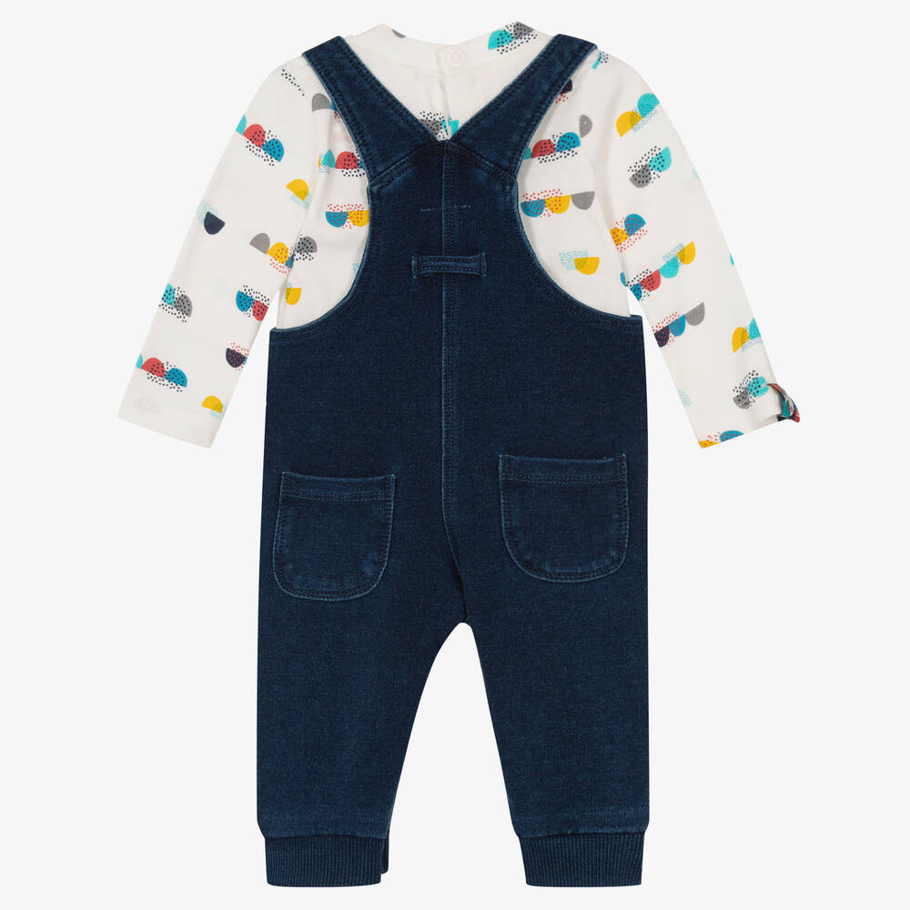 Boboli Baby Boys Blue Dungaree Set Childrensalon Outlet