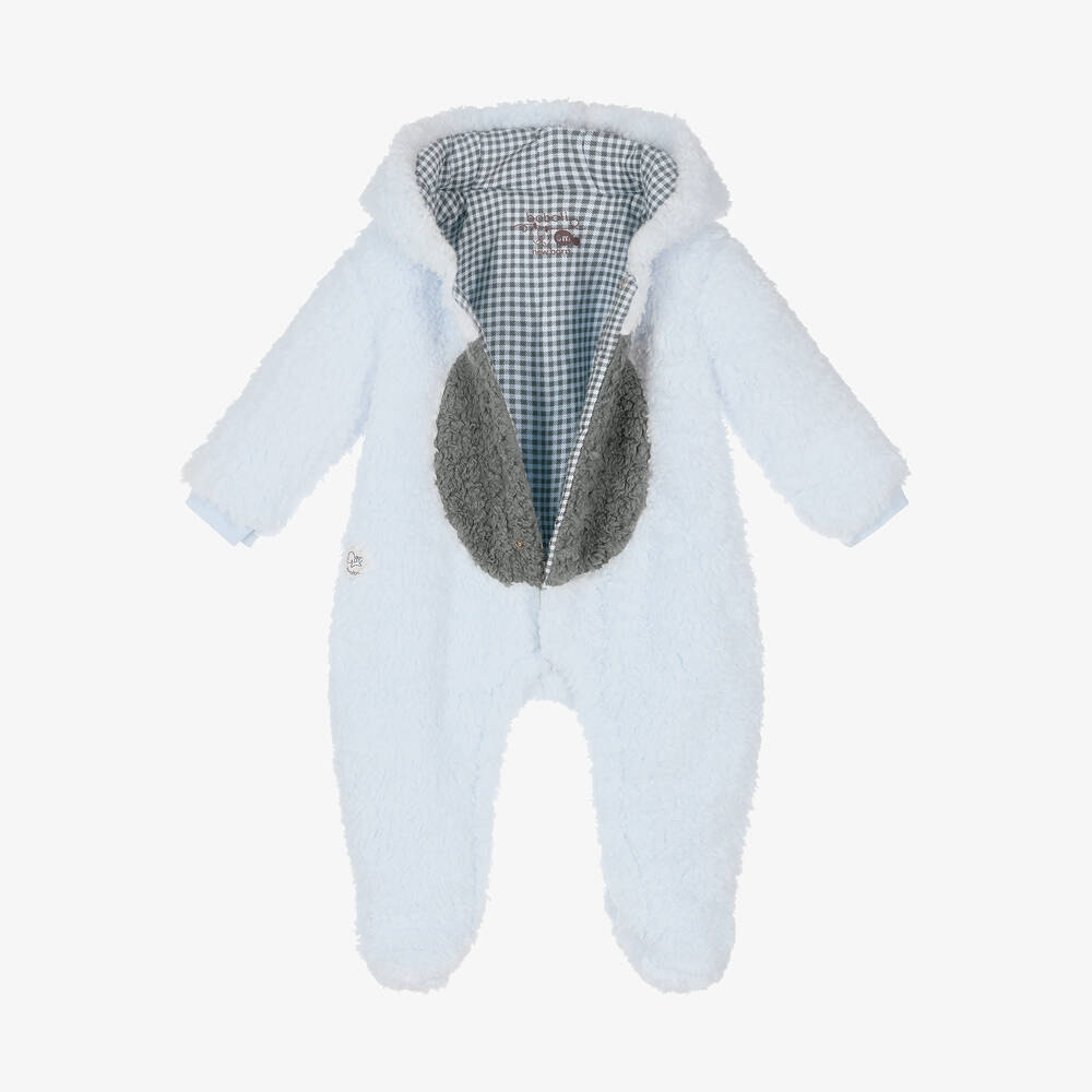 Boboli Baby Boys Blue Fleece Pramsuit Childrensalon Outlet