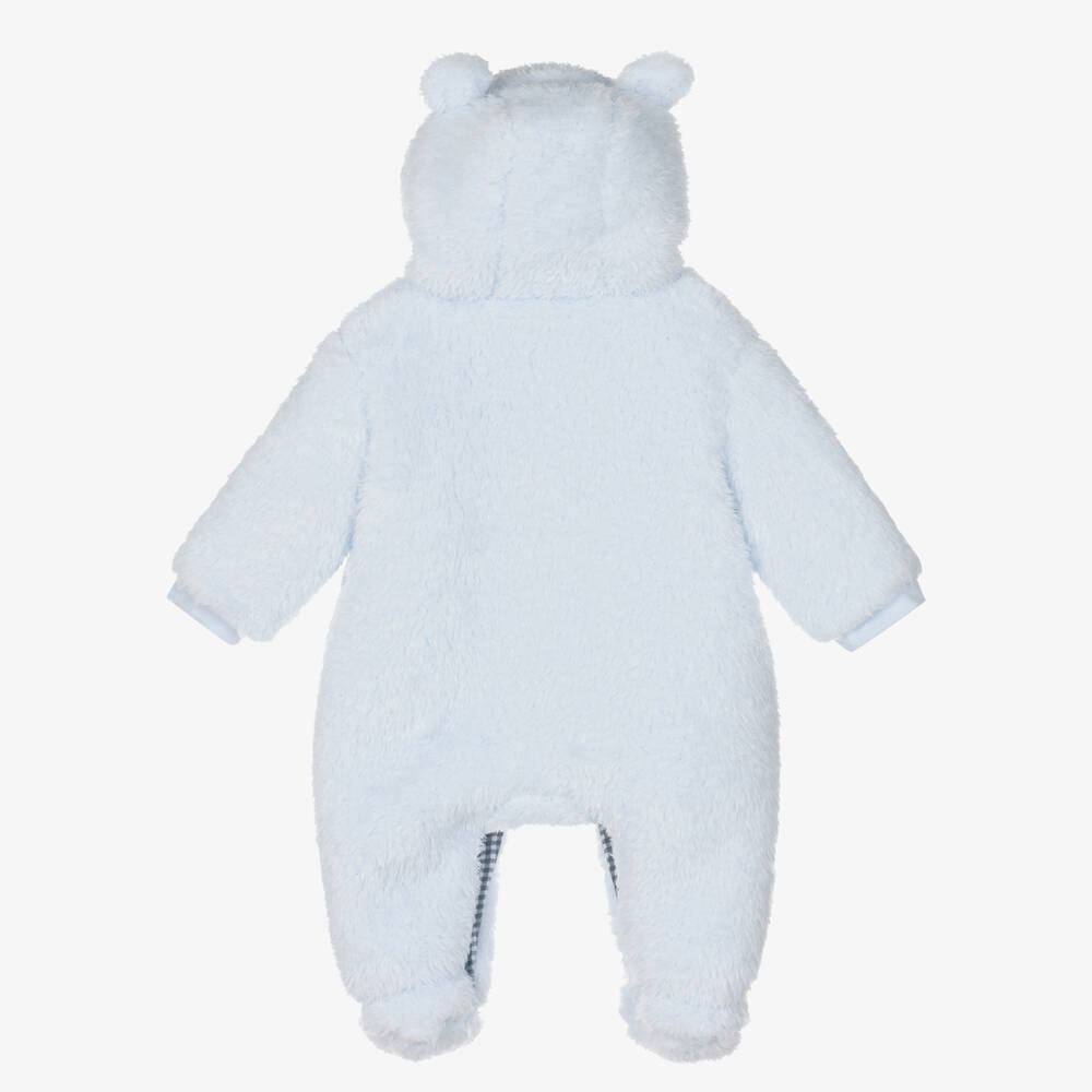 Boboli Baby Boys Blue Fleece Pramsuit Childrensalon Outlet