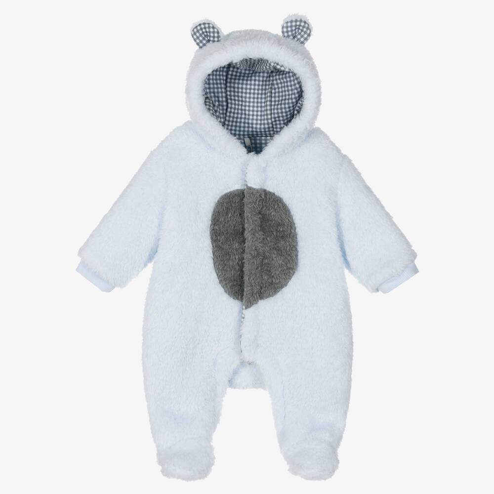 Boboli - Baby Boys Blue Fleece Pramsuit | Childrensalon