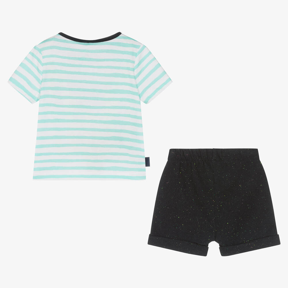Boboli-Baby Boys Blue Stripe Pirate Shorts Set | Childrensalon Outlet