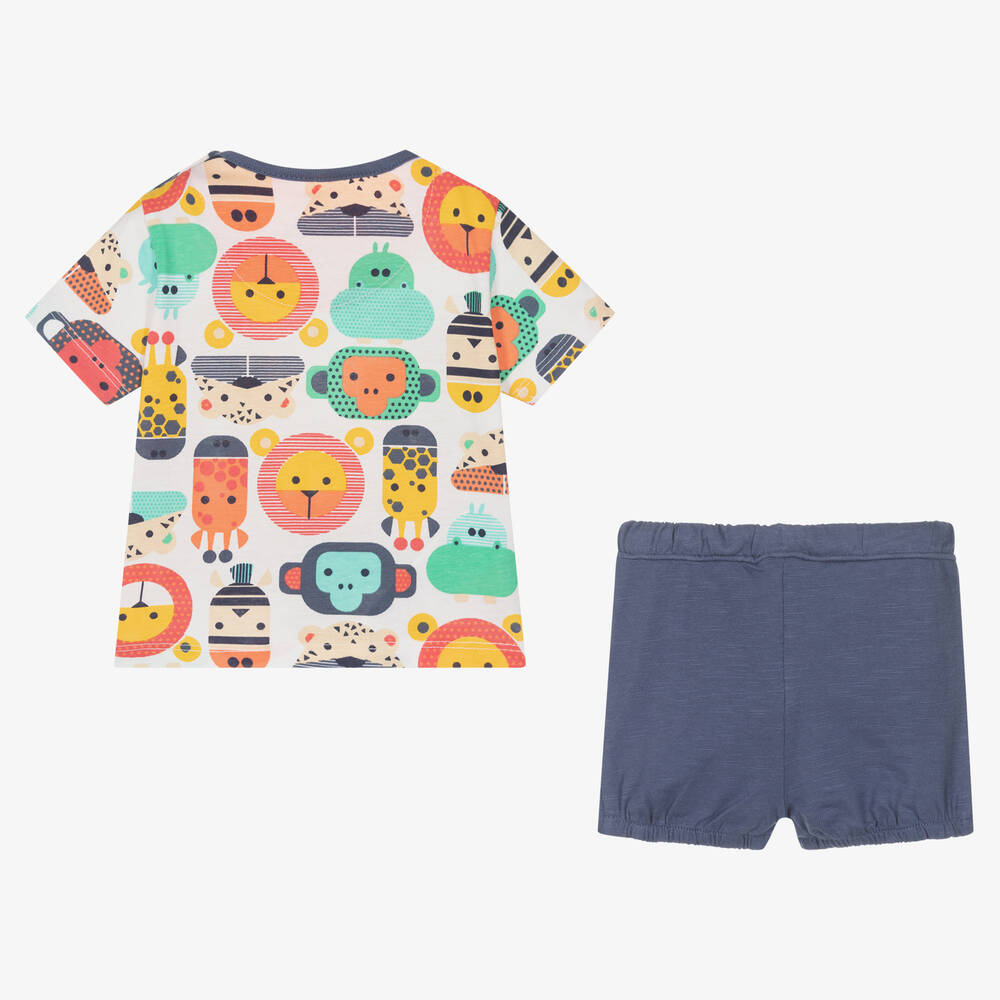 Boboli-Baby Boys Cotton Animal Print Shorts Set | Childrensalon Outlet