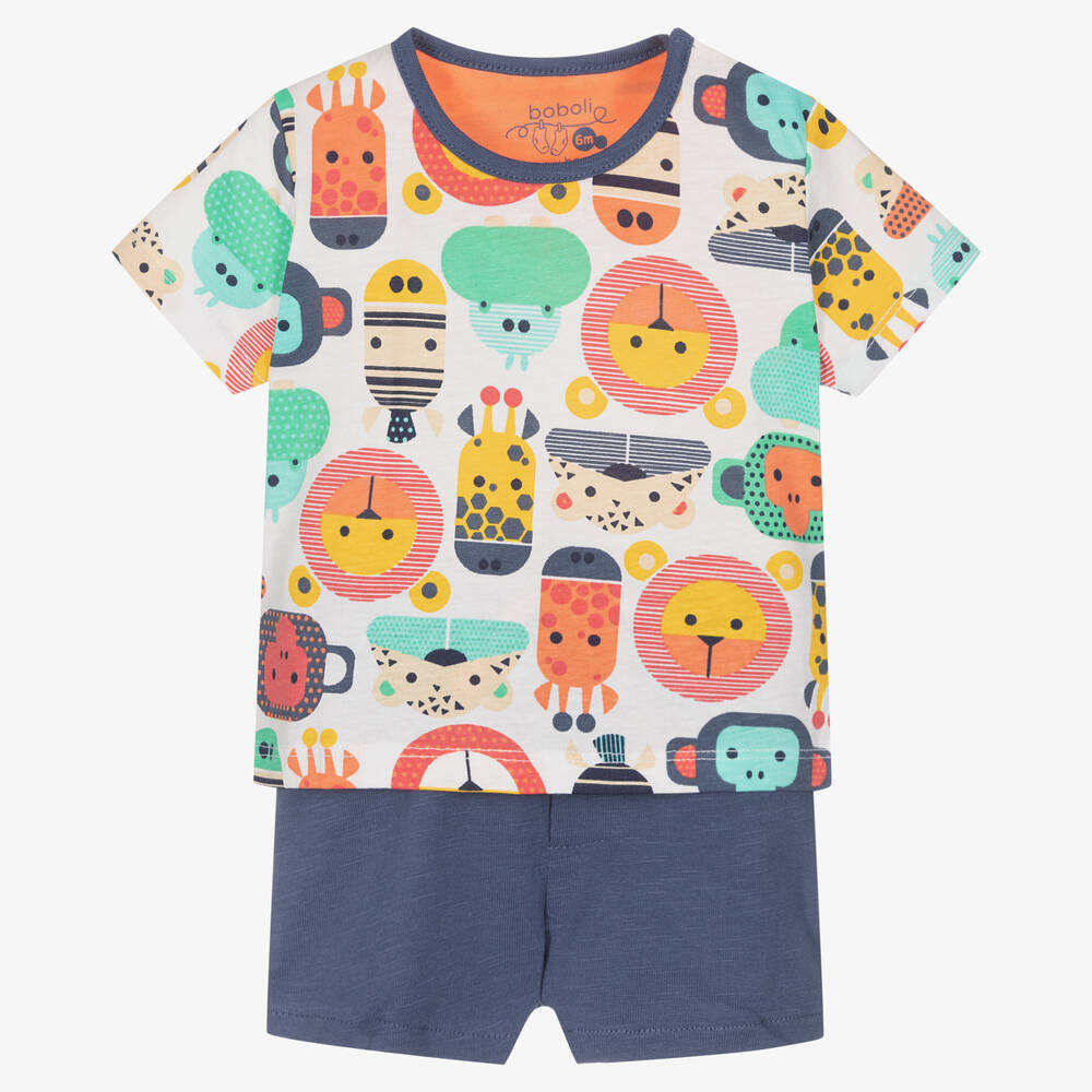 Boboli-Baby Boys Cotton Animal Print Shorts Set | Childrensalon Outlet