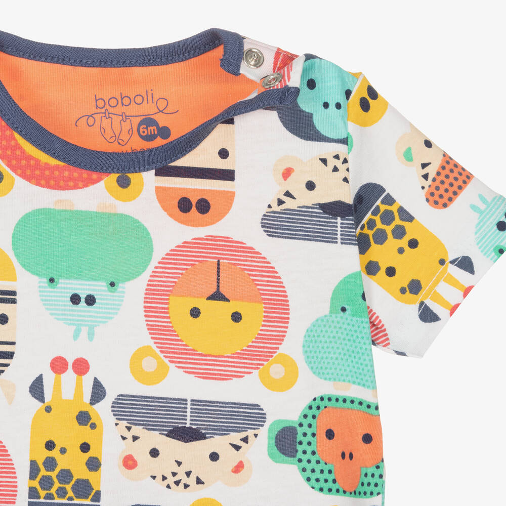 Boboli Baby Boys Cotton Animal Print Shorts Set