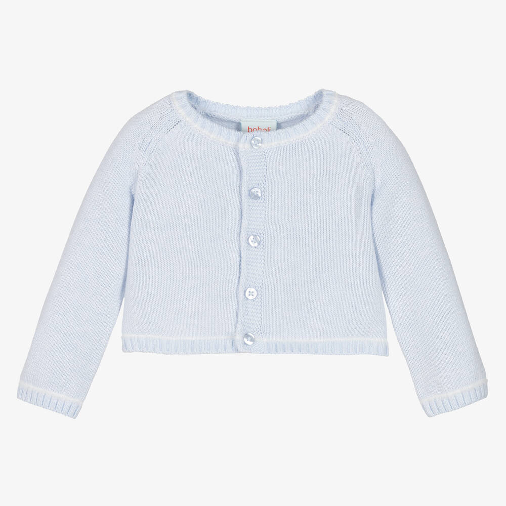 Boboli - Baby Boys Pale Blue Knitted Cardigan | Childrensalon