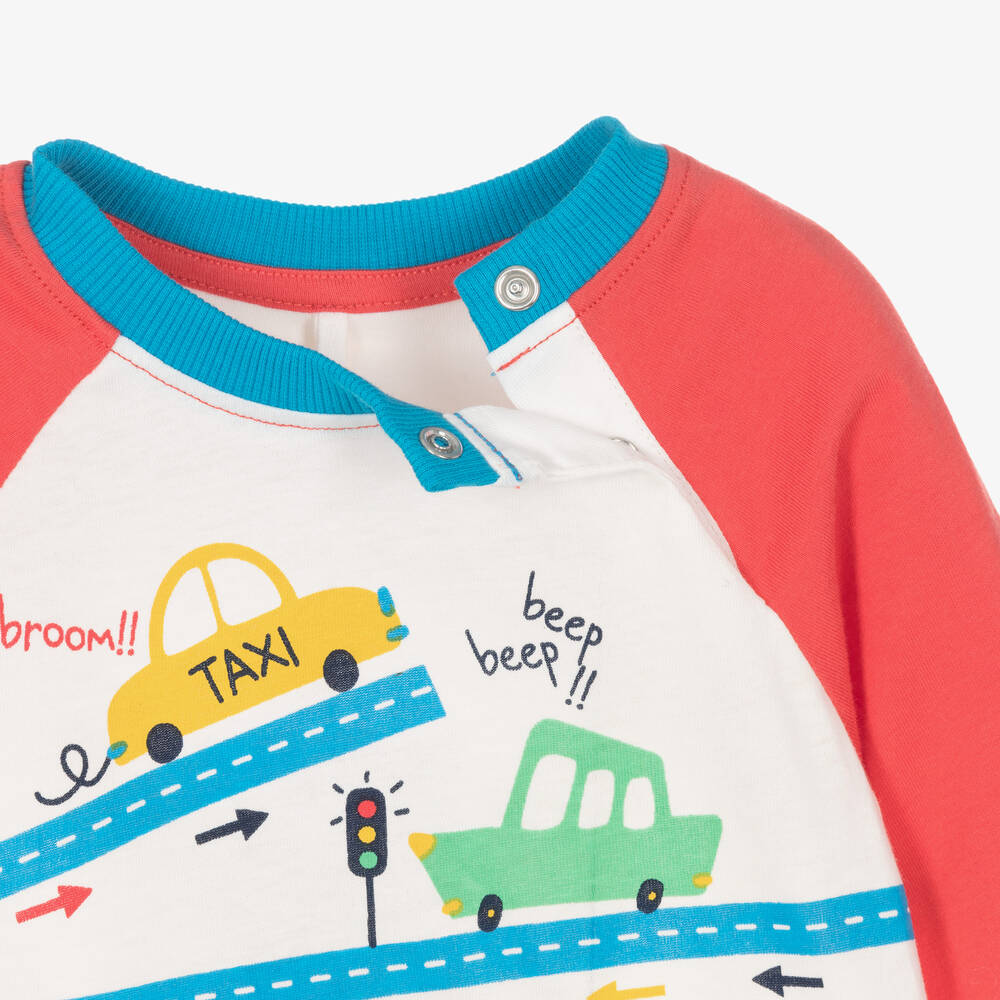 Boboli-Baby Boys Red & Blue Cotton Trouser Set | Childrensalon Outlet