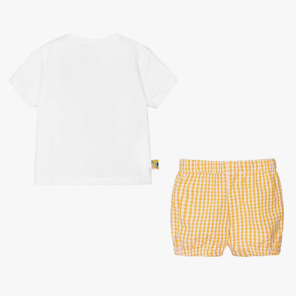 Boboli-طقم شورت قطن لون أصفر للمواليد | Childrensalon Outlet