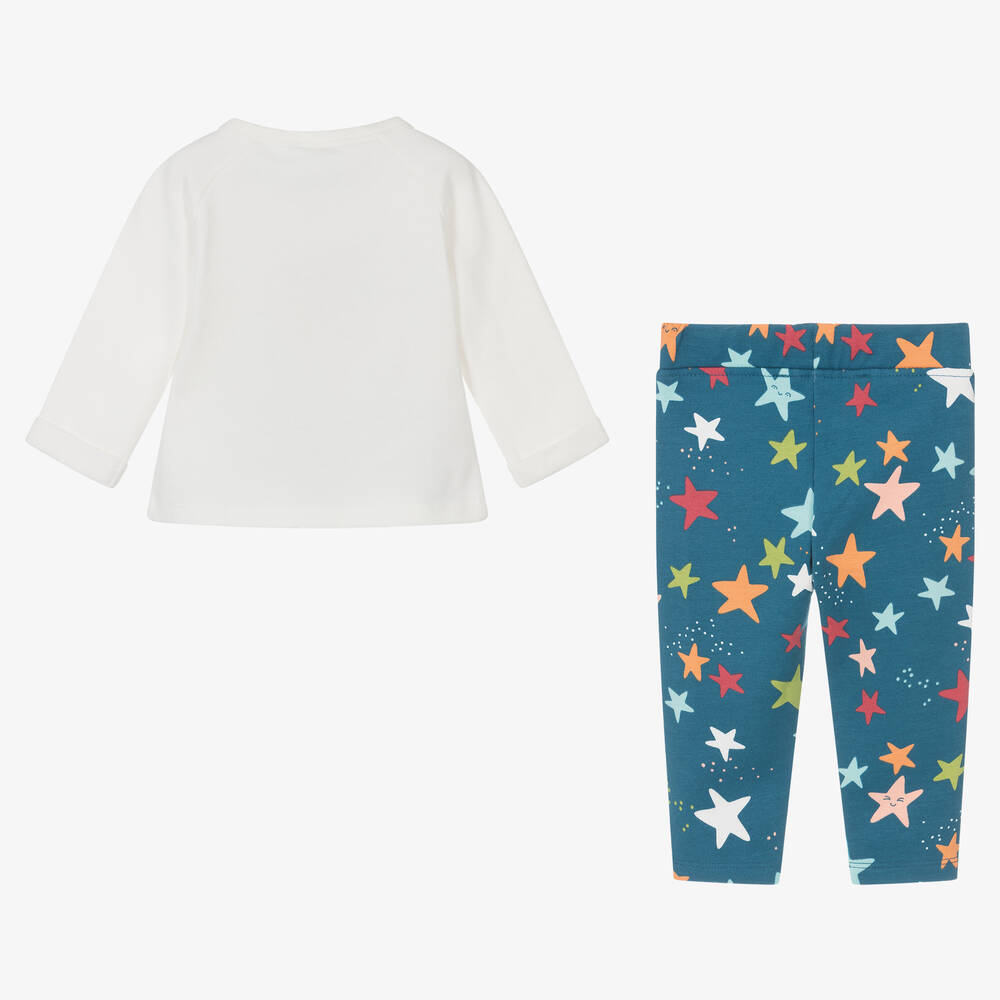 Bobux-طقم بنطلون قطن لون عاجي وأزرق للمولودات | Childrensalon Outlet