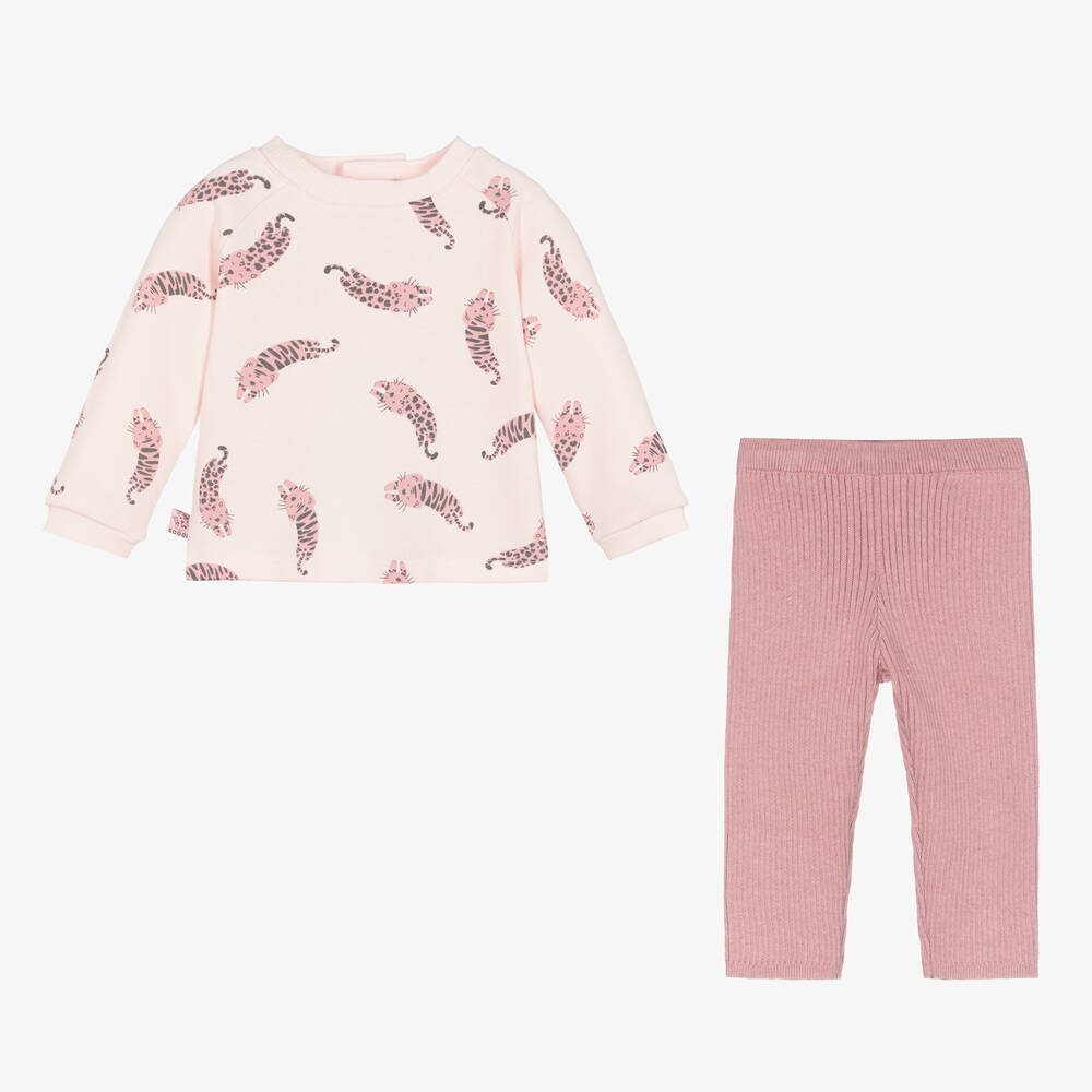 Boboli-Топ с гепардами и розовые штанишки из хлопка | Childrensalon Outlet